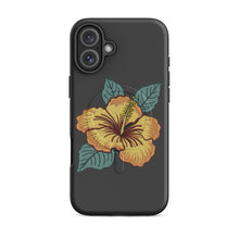 Load image into Gallery viewer, Melodia Gallery yellow hibiscus flower MagSafe tough iPhone case with dual-layer protection and matte finish.
