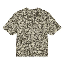 Load image into Gallery viewer, Melodia Gallery oversized cotton t-shirt with a vintage Art Nouveau floral print in beige and dark brown.

