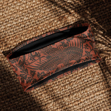Load image into Gallery viewer, Melodia Gallery Phoenix + Floral Recycled Bandeau Bikini Top in rust with black print. Double-layered recycled polyester and elastane.
