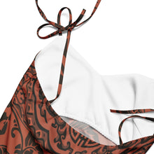 Load image into Gallery viewer, Melodia Gallery Phoenix + Floral Tie-Strap Midi Dress in rust and black with adjustable tie straps and V-neckline.
