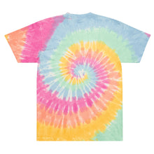 Load image into Gallery viewer, Melodia Gallery oversized tie-dye t-shirt in pastel pink, yellow, blue, and green. 100% cotton with a ribbed neck.

