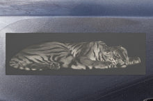 Load image into Gallery viewer, Melodia Gallery vintage tiger graphic car magnet, weather-resistant, made in USA.
