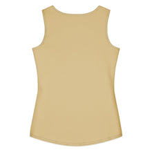 Load image into Gallery viewer, Melodia Gallery Women's beige cotton-elastane blend tank top, form-fitting silhouette, heavyweight fabric.
