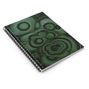 Malachite Oil Painting Spiral Notebook - Ruled Line, Boho, Geological, Geode, Specimen, Rocks, Gems, Modern Fine Art