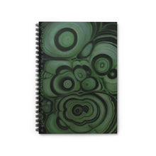 Load image into Gallery viewer, Malachite Oil Painting Spiral Notebook - Ruled Line, Boho, Geological, Geode, Specimen, Rocks, Gems, Modern Fine Art
