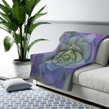 Load image into Gallery viewer, Echeveria Succulent Sherpa Fleece Blanket, Original Painting by Melodia Printed on Throw Blanket, Succulent, Cactus, Botanical
