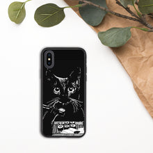Load image into Gallery viewer, Biodegradable iPhone Case, Black Cat Bento Box Sushi, Original Drawing by Melodia, circa Inktober 2018, iPhone 11, X, 8, 7, SE
