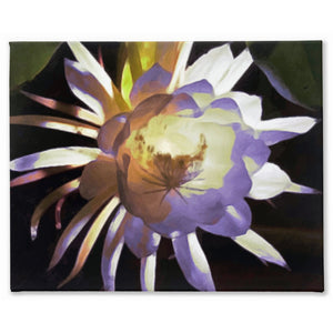 Night Blooming Cereus Painting, Original Contemporary Botanical Painting By Melodia, Printed On Traditional Stretched Canvas, Wall Art