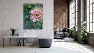 Cactus Bloom I, Oil Painting Reproduction Printed On Traditional Stretched Canvas, Original Art By Melodia, Cactus, Cacti, Succulent Art