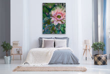 Load image into Gallery viewer, Cactus Bloom I, Oil Painting Reproduction Printed On Traditional Stretched Canvas, Original Art By Melodia, Cactus, Cacti, Succulent Art
