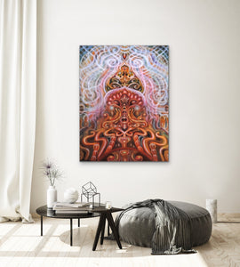 Energy Temple Oil Painting By Melodia Reproduced On Traditional Stretched Canvas, Original Art, Wall Art, Meditation, Spiritual, Energy Art