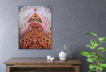 Load image into Gallery viewer, Energy Temple Oil Painting By Melodia Reproduced On Traditional Stretched Canvas, Original Art, Wall Art, Meditation, Spiritual, Energy Art
