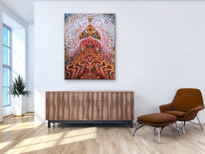 Energy Temple Oil Painting By Melodia Reproduced On Traditional Stretched Canvas, Original Art, Wall Art, Meditation, Spiritual, Energy Art