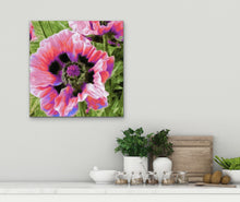 Load image into Gallery viewer, Pink Poppies Oil Painting Reproduction, Original Art By Melodia, Traditional Stretched Canvas, Cintemporary, Botanical, Floral, Flower Art
