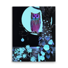 Load image into Gallery viewer, Nightbloomer 2.0 Original Digital Painting By Melodia Reproduced On Traditional Stretched Canvas Owl Art, Decor, Boho, Teen, Living Room Art
