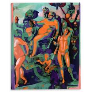 Triumph Of Bacchus, Contemporary Remix, Oil Painting By Melodia Reproduced On Traditional Stretched Canvas, Modern Renaissance Wall Art