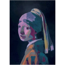 Load image into Gallery viewer, Girl With The Pearl Earring, Contemporary Remix By Melodia, Giclee Art Print, Midcentury Modern, Wall Art Renaissance Art 
