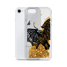 Load image into Gallery viewer, Kitty Kat Bat, Liquid Glitter Phone Case, Original Art by Melodia, Inktober, Black Cat, Halloween, Cat Lover Drawing, iPhone Case
