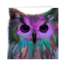 Load image into Gallery viewer, Owl Painting Stationary Set Of Folded Cards, Blank Card, Thank You, Congratulations, Birthday, Friend, Pen Pal, Fine Art, Animal Cards
