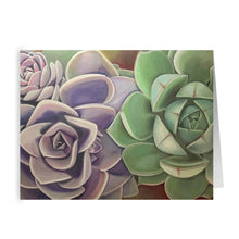 Load image into Gallery viewer, Succulent Arrangement Folded Cards, Stationary Set Of 10 Or 25, Fine Art, Original Painting By Melodia, Blank Cards, Thank You, Birthday 
