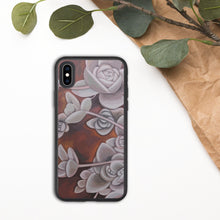 Load image into Gallery viewer, Echeveria I, Biodegradable iPhone Case, Original Oil Painting by Melodia, Printed on Eco-Friendly Case, Boho, Botanical, Succulent, Desert
