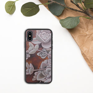 Echeveria I, Biodegradable iPhone Case, Original Oil Painting by Melodia, Printed on Eco-Friendly Case, Boho, Botanical, Succulent, Desert