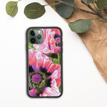Load image into Gallery viewer, Pink Poppies Biodegradable iPhone Case, Original Oil Painting by Melodia Printed on Eco-Friendly Case, Floral, Flower, Boho, Artsy

