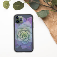 Load image into Gallery viewer, Echeveria Succulent Biodegradable iPhone Case, Original Art by Melodia Printed on Eco-Friendly Phone 11, X, 8, 7, SE Case
