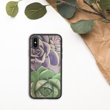 Load image into Gallery viewer, Biodegradable iPhone Case, Echeveria Succulent Arrangement, Original Oil Painting Printed on Eco-Friendly Phone Case, Bohol, Succulents
