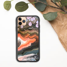 Load image into Gallery viewer, Geode Painting Biodegradable iPhone Case, Original Art by Melodia, Geological, Boho, Modern Art, Fine Ar Oil Painting Case
