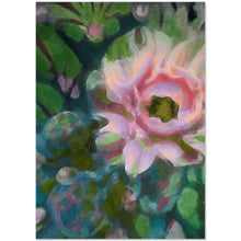 Load image into Gallery viewer, Canvas Minis, Cactus Bloom Oil Painting, Reproduction Print On Mini Canvas, Botanical, Floral, Boho, Eclectic, Wall Art Print By Melodia
