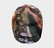 Load image into Gallery viewer, Geode Beanie, Skull Cap, Geological, Bohemian, Paint Pour, Acrylic and Oil Painting Sublimation Printed on Hat, Winter Hat, Art by Melodia
