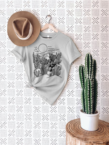 Desert Wanderlust Short-Sleeve Unisex T-Shirt, Art Sublimation Gift, Travel, Nature Lover Tee, Cactus, Plant Lover, Gift, Soft Tee