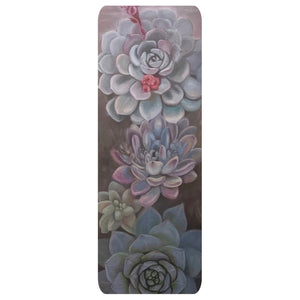 Echeveria Succulent Yoga Mat, Original Oil Painting By Melodia, Sublimation Printed On Premium Yoga Mat