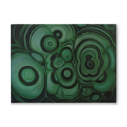 Malachite Painting Reproduced On Traditional Stretched Canvas, Original Art By Melodia, Earthy, Geo, Art, Gem, Boho, Malachite Stone Art