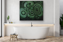 Load image into Gallery viewer, Malachite Painting Reproduced On Traditional Stretched Canvas, Original Art By Melodia, Earthy, Geo, Art, Gem, Boho, Malachite Stone Art

