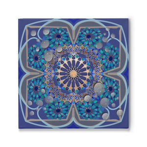 Vishuddha Mandala Intuitive Painting By Melodia, Blue Chakra, Energy, Meditation Art, Print On Traditional Stretched Canvas