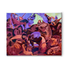Load image into Gallery viewer, The Tiger Hunt, Contemporary Remix, Original Painting By Melodia Reproduced On Traditional Stretched Canvas, Wall Art, Modern Renaissance

