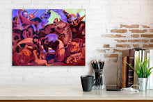 Load image into Gallery viewer, The Tiger Hunt, Contemporary Remix, Original Painting By Melodia Reproduced On Traditional Stretched Canvas, Wall Art, Modern Renaissance
