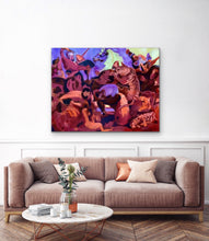 Load image into Gallery viewer, The Tiger Hunt, Contemporary Remix, Original Painting By Melodia Reproduced On Traditional Stretched Canvas, Wall Art, Modern Renaissance
