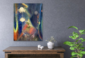 Aries Original Oil Painting Reproduced On Traditional Stretched Canvas, Zodiac, Astrology, Visionary, Spiritual, Ram Wall Art By Melodia