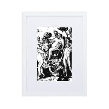 Load image into Gallery viewer, Triumph of Bacchus, Black and White, Lithograph Style Drawing, Reproduction, Matte Paper Framed Poster, Renaissance, Mid-Century Modern, Mat

