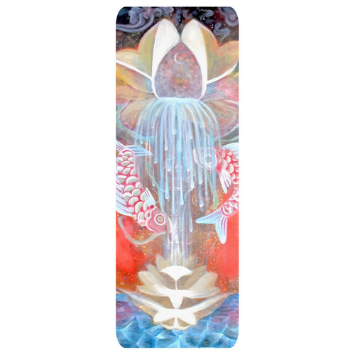 Pisces Yoga Mat, Original Painting by Melodia Printed on Premium Yoga Mat, Koi, Lotus, Water, Art Mat