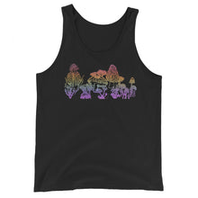 Load image into Gallery viewer, Unisex Mushroom Tank Top, Rainbow Ombre Sublimation Print Tank, Original Art by Melodia
