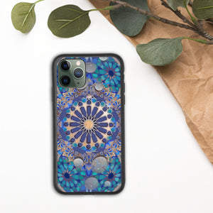 Vishuddha Mandala Biodegradable iPhone Case, Original Art by Melodia, Printed on Eco-Friendly Phone Case, Sustainable, Sacred Geometry