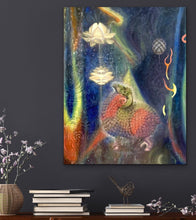 Load image into Gallery viewer, Aries Original Oil Painting Reproduced On Traditional Stretched Canvas, Zodiac, Astrology, Visionary, Spiritual, Ram Wall Art By Melodia
