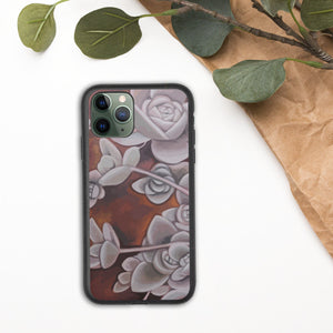 Echeveria I, Biodegradable iPhone Case, Original Oil Painting by Melodia, Printed on Eco-Friendly Case, Boho, Botanical, Succulent, Desert