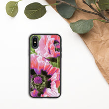 Load image into Gallery viewer, Pink Poppies Biodegradable iPhone Case, Original Oil Painting by Melodia Printed on Eco-Friendly Case, Floral, Flower, Boho, Artsy
