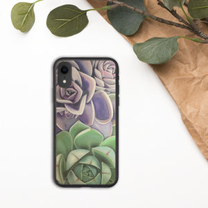 Biodegradable iPhone Case, Echeveria Succulent Arrangement, Original Oil Painting Printed on Eco-Friendly Phone Case, Bohol, Succulents