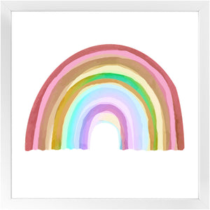 Watercolor Rainbow, Framed Print, White Or Black Frame, Original Art By Melodia, Nursery Art, Baby Shower Gift, Newborn, New Mom,Organic Art